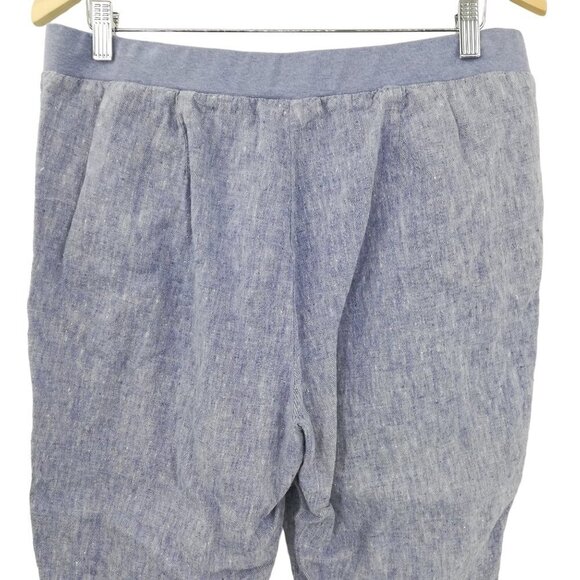 J Jill Love Linen Blue Pull On Tapered Ankle Pants Size M Pockets Lightweight - Picture 9 of 10